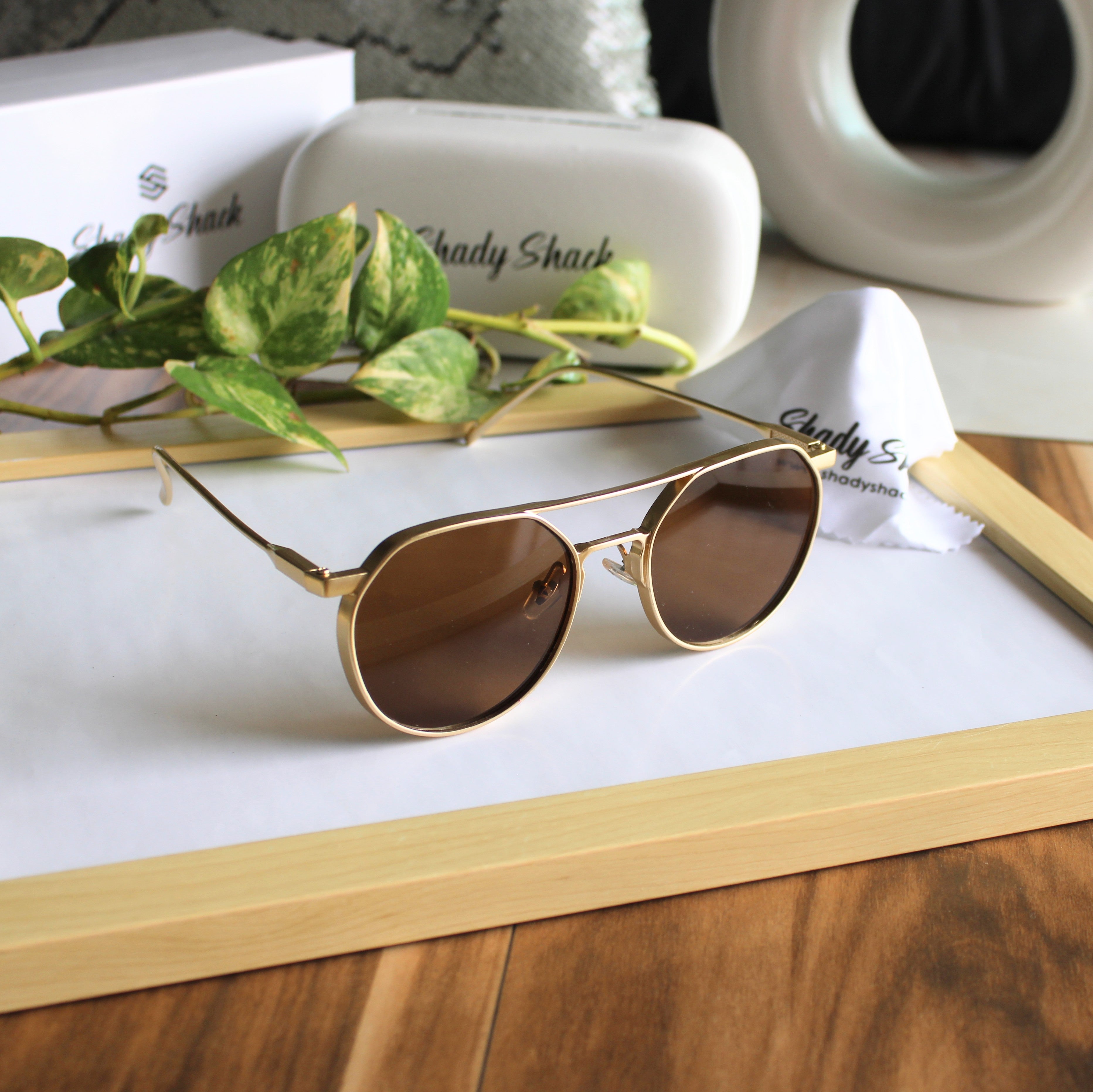 Rover Gold Brown Large sunglasses